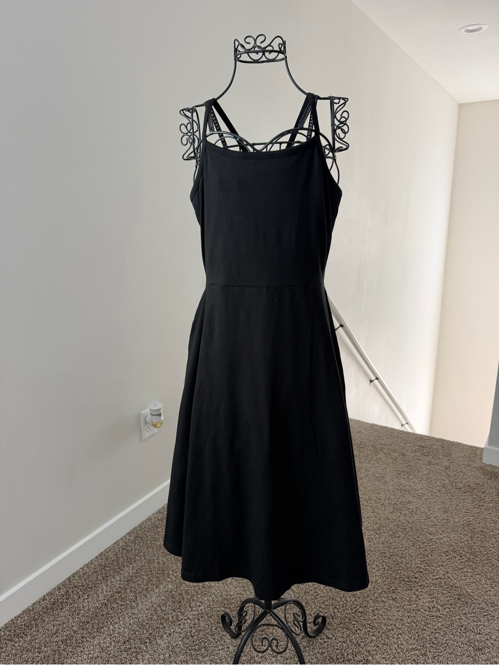 Pact Black Organic Cotton Fit & Flare Midi Dress - Picture 4 of 7